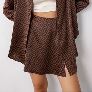 Ardene ACW Retro Geo Mini Satin Skirt Like New